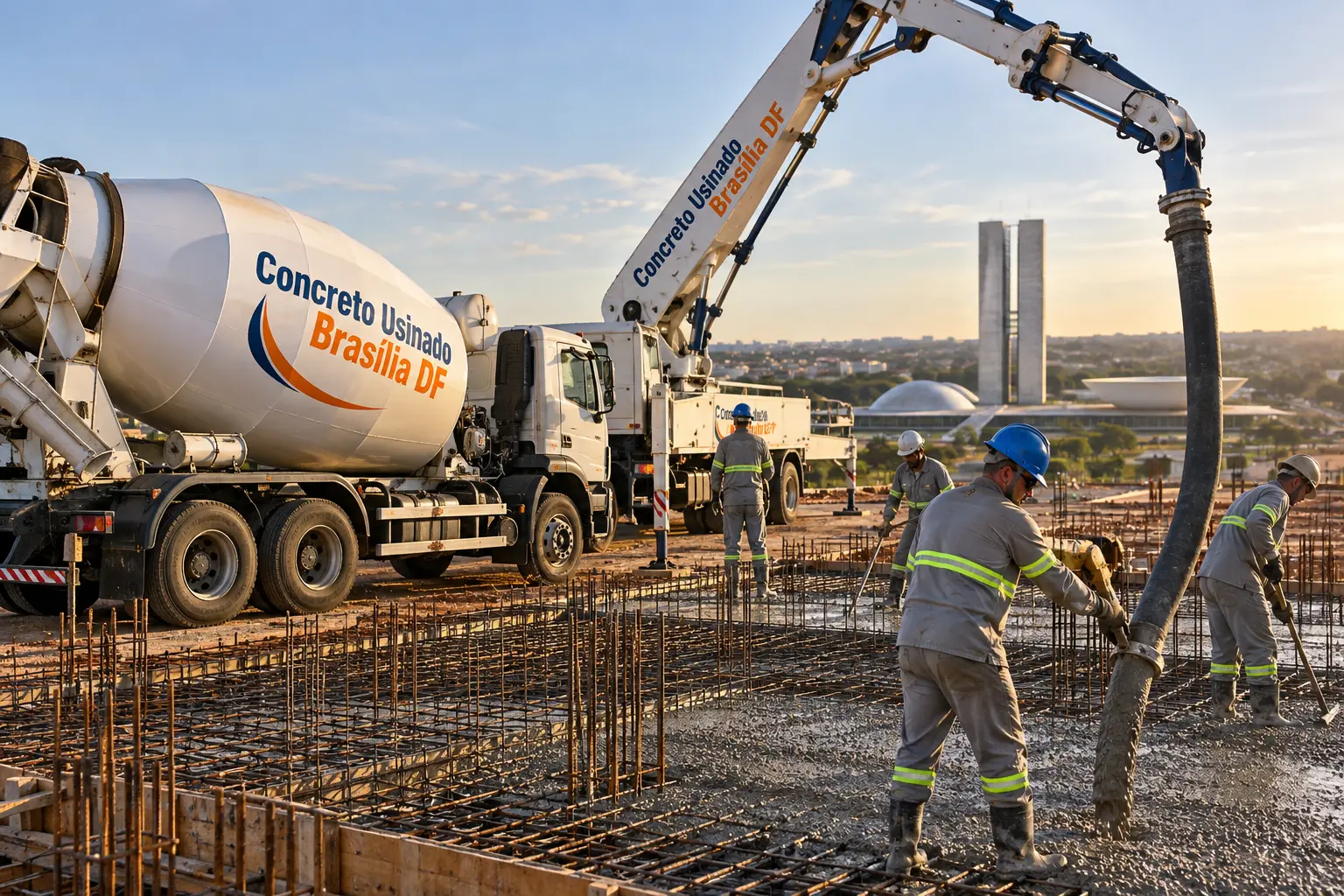 Concreto bombeado em Sudoeste e Octogonal - Concreto Usinado Brasília DF